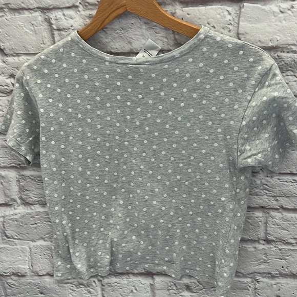 Nordstroms girls polka dot top grey white - Picture 5 of 6